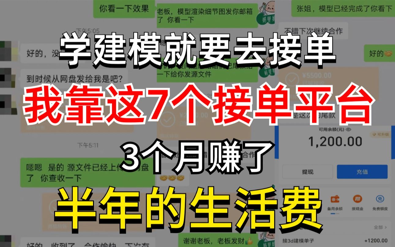 学会3D建模不去接单就太可惜了,有了这几个接单平台,还怕没有零花钱吗?哔哩哔哩bilibili