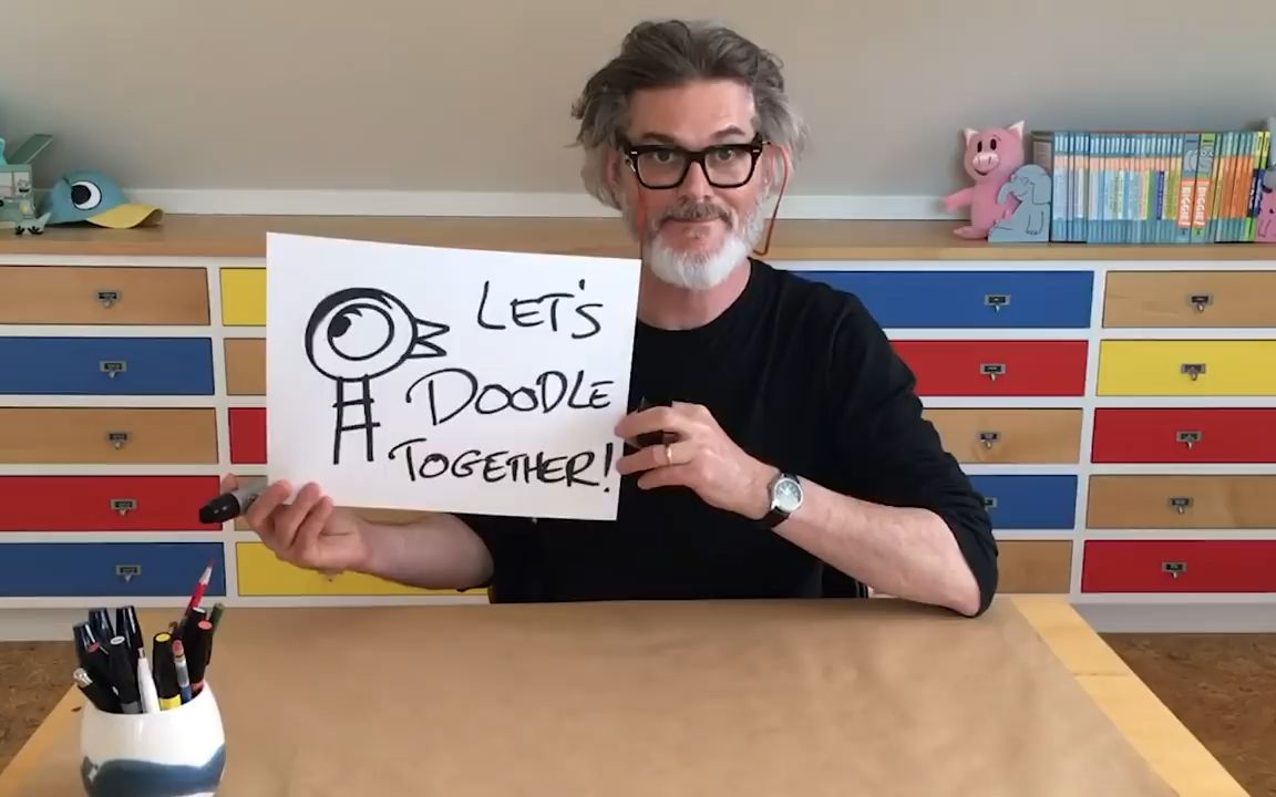 莫·威廉斯的免費塗鴉課 announcing_ lunch doodles with mo willems