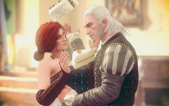 特莉丝与杰洛特的甜心高恋场面