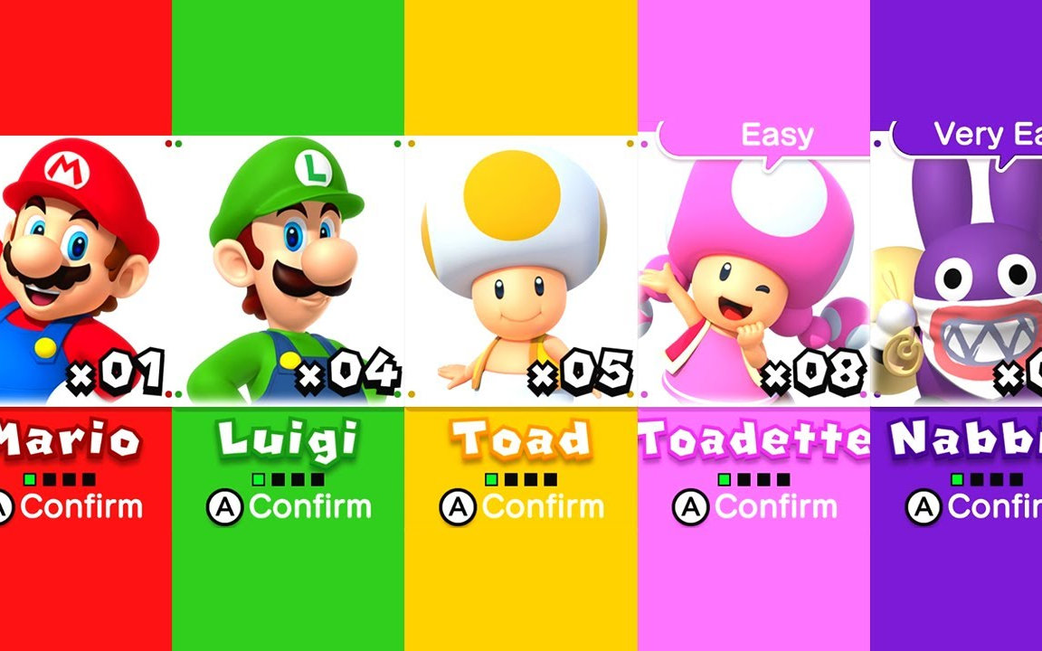 新超级马里奥 u deluxe - 所有可选角色