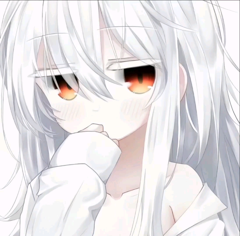 漫画女生白毛头像