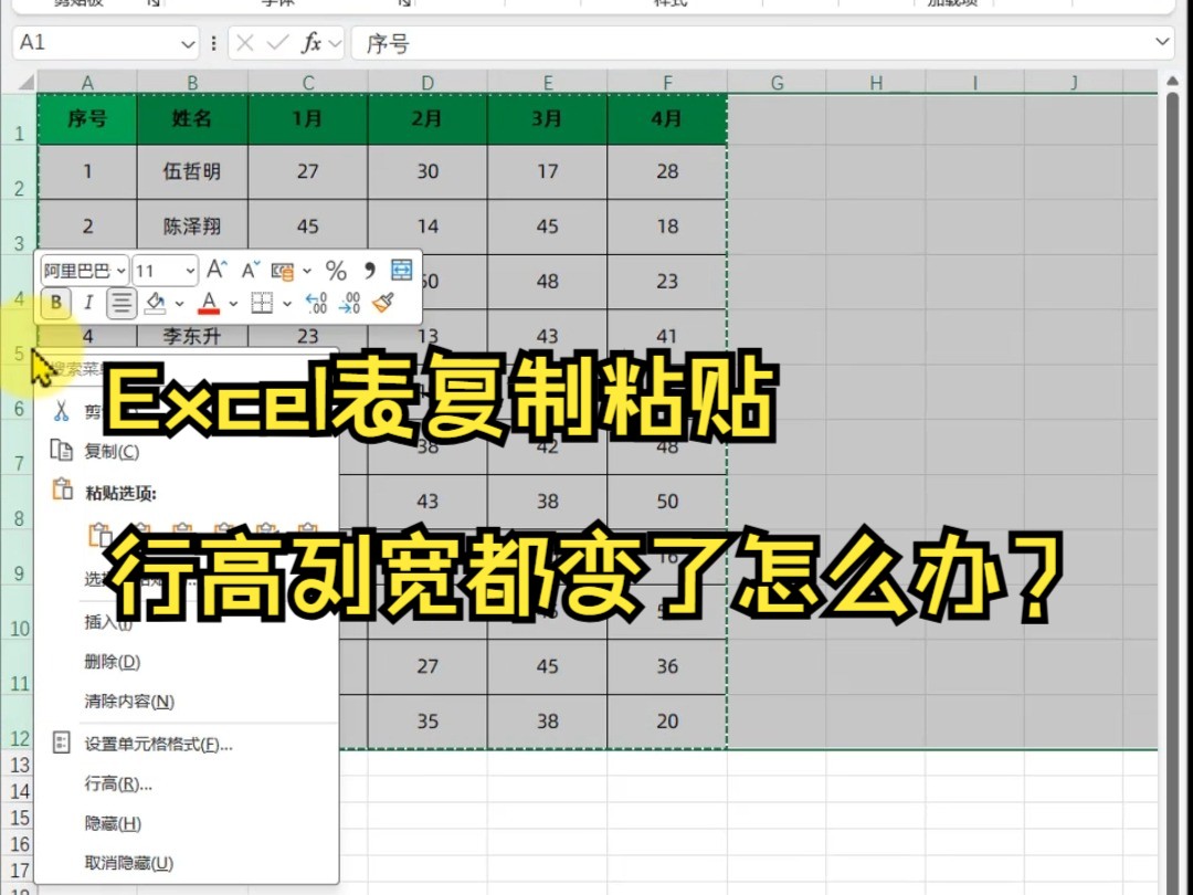 Excel表复制粘贴行高列宽都变了怎么办?哔哩哔哩bilibili