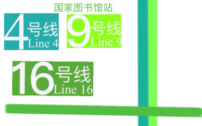 北京地铁换乘过程:国家图书馆站16号线-4号线,9号线
