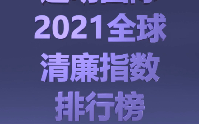 [图]2021全球清廉指数排名（精选地区）