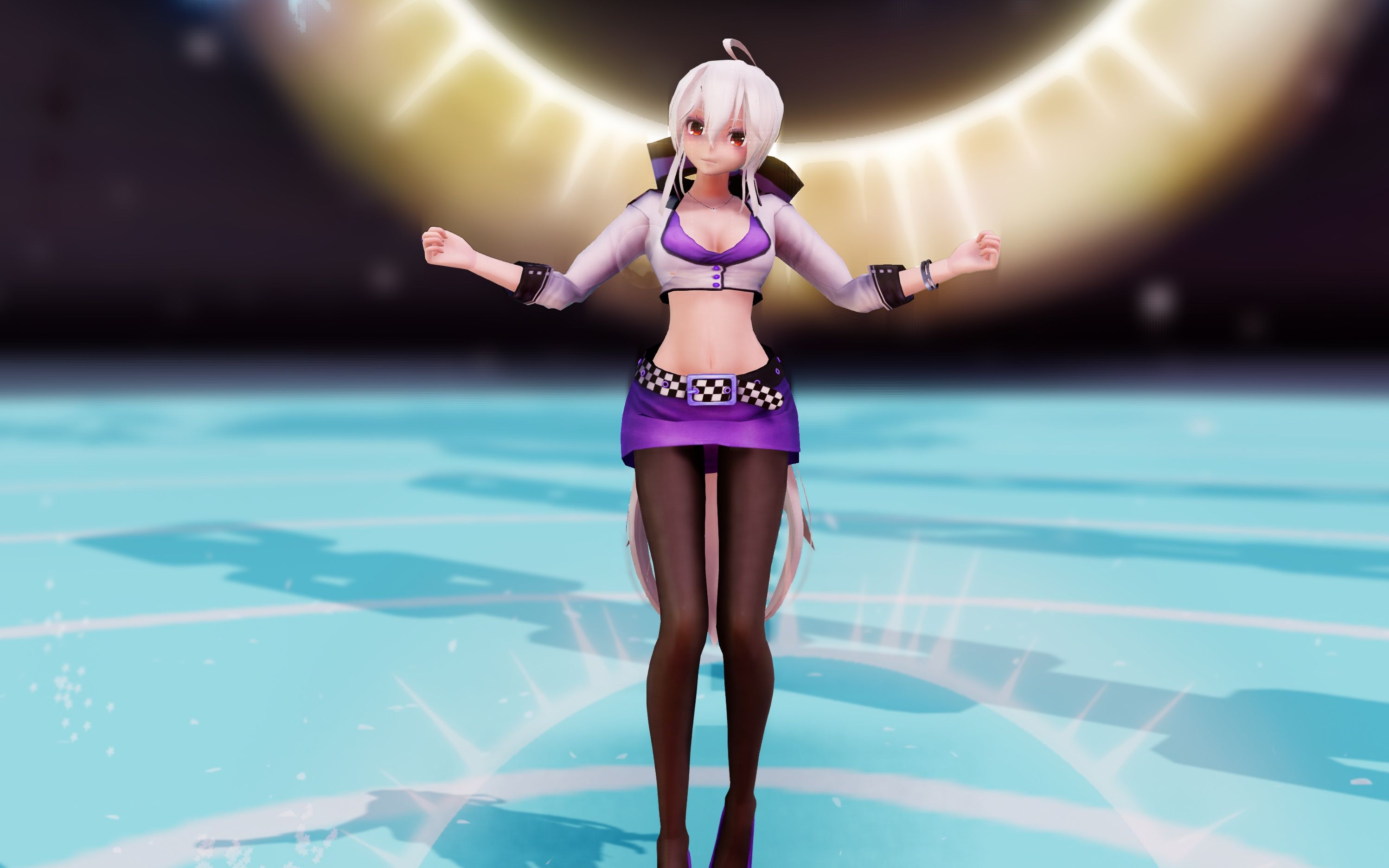 【mmd弱音】175cm长腿黑丝制服弱音日常献舞,已报道!