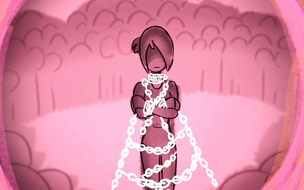 女孩被孤立,被同学用锁链拴在操场上,供千人围观!