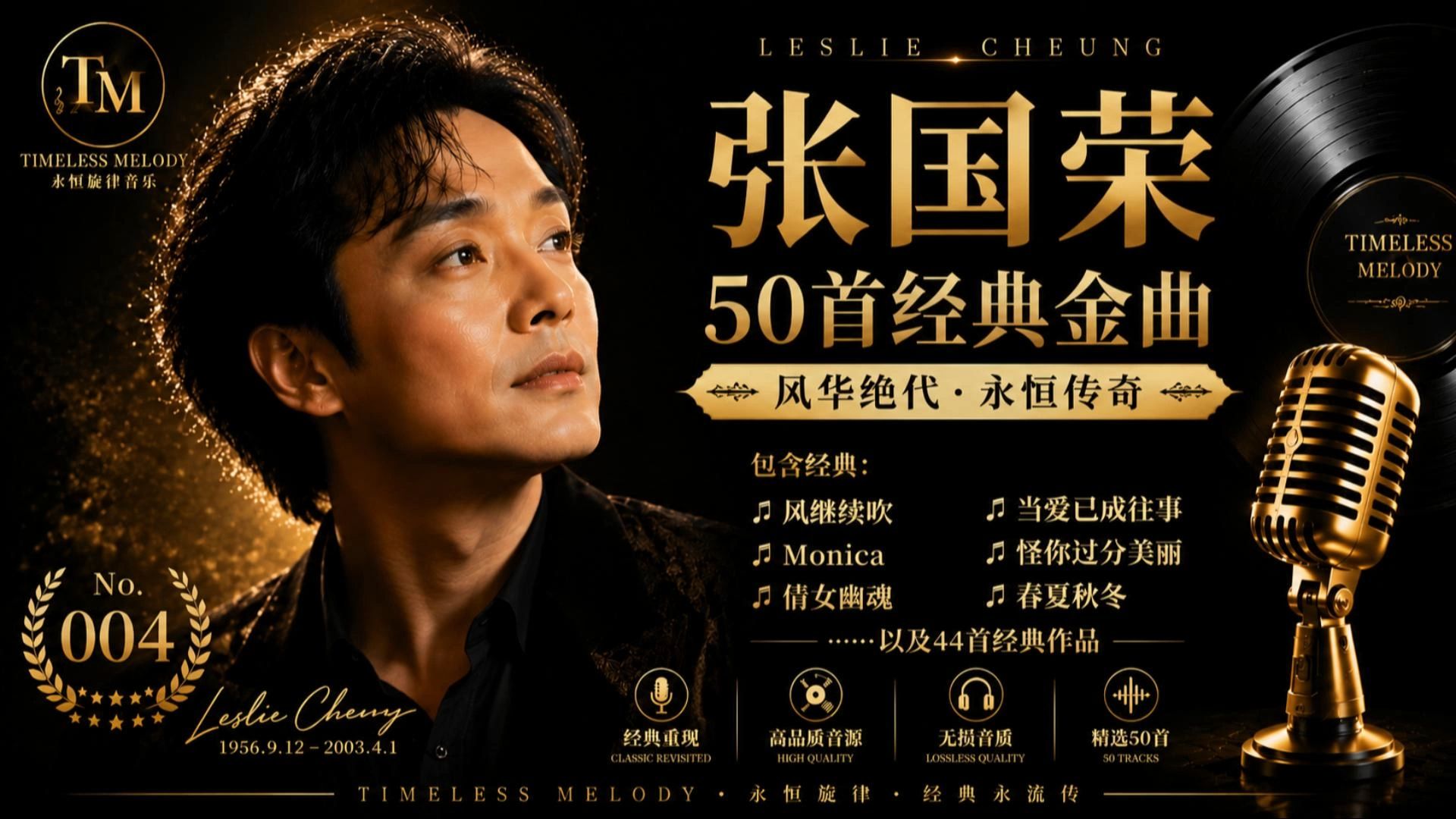 张国荣50首经典金曲｜一开口就是青春｜风继续吹・Monica・倩女幽魂・当爱已成往事・怪你过分美丽・春夏秋冬｜TM