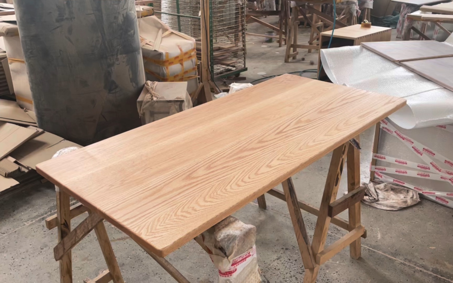 红橡木实木桌面板升降桌台面