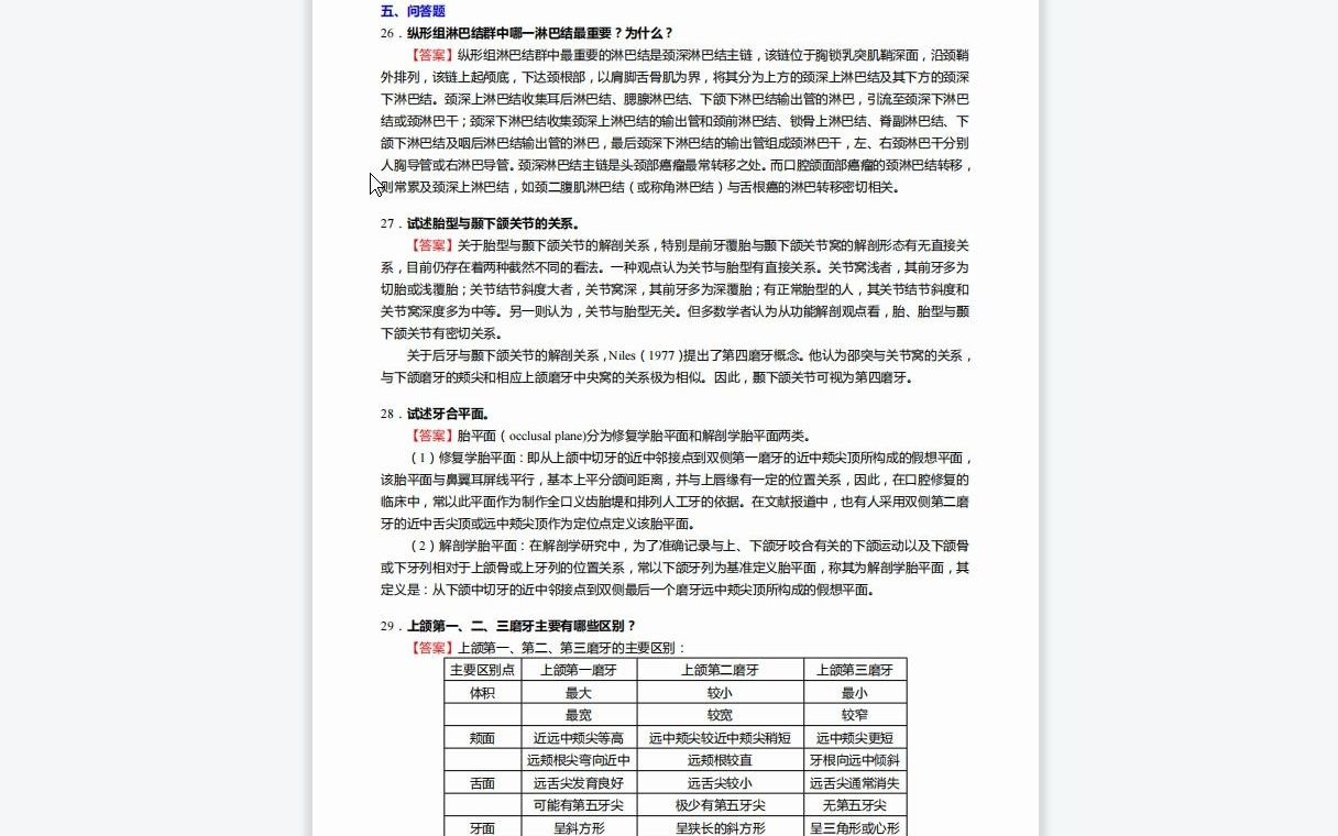 [图]F081011【复试】2023年川北医学院105200口腔医学《复试口腔医学综合(口腔内科学、口腔颌面外科学、口腔修复学、口腔正畸学)之口腔解剖生理学》考研复试