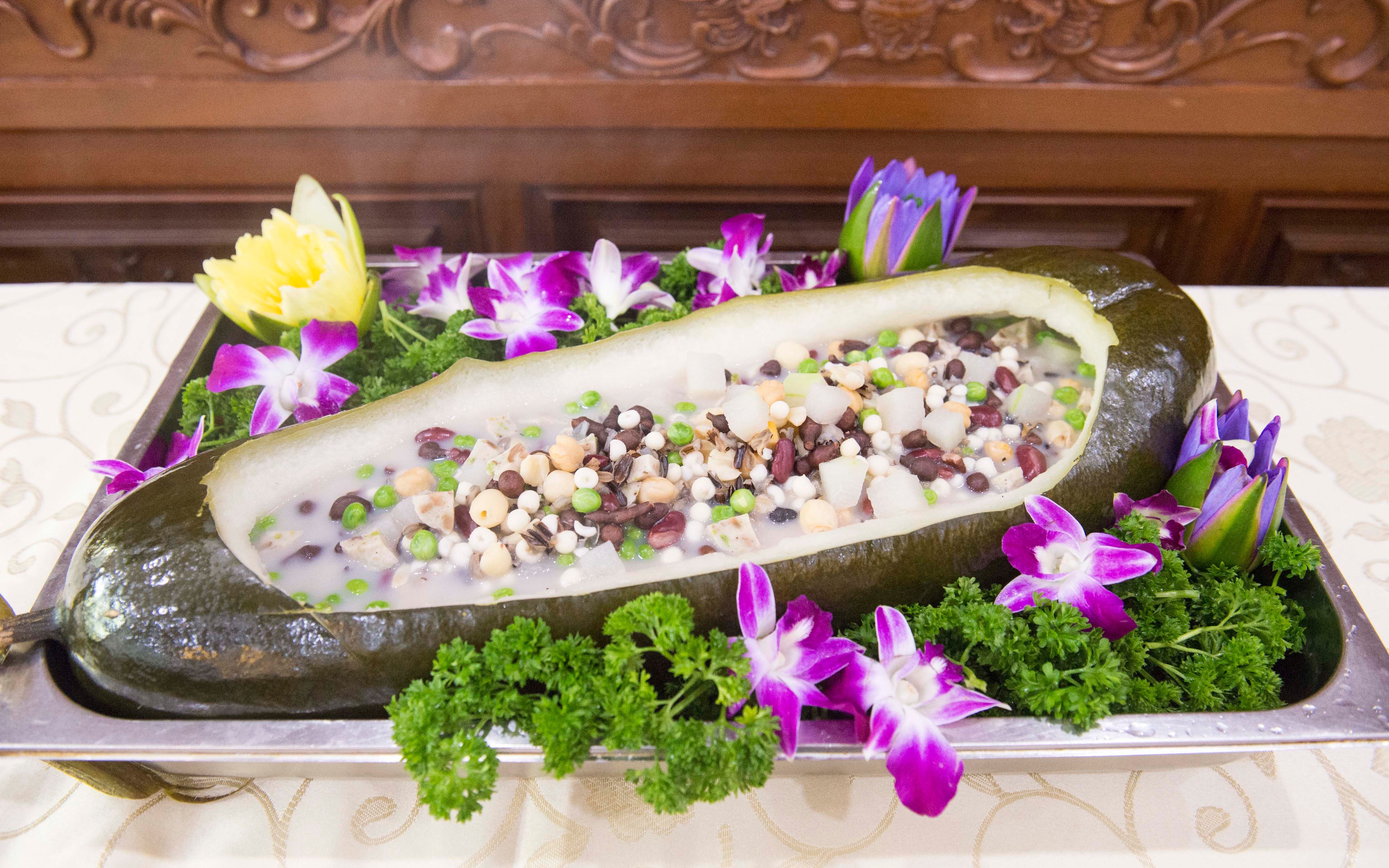 广州光孝寺菩提素食 | 吉祥八宝冬瓜船