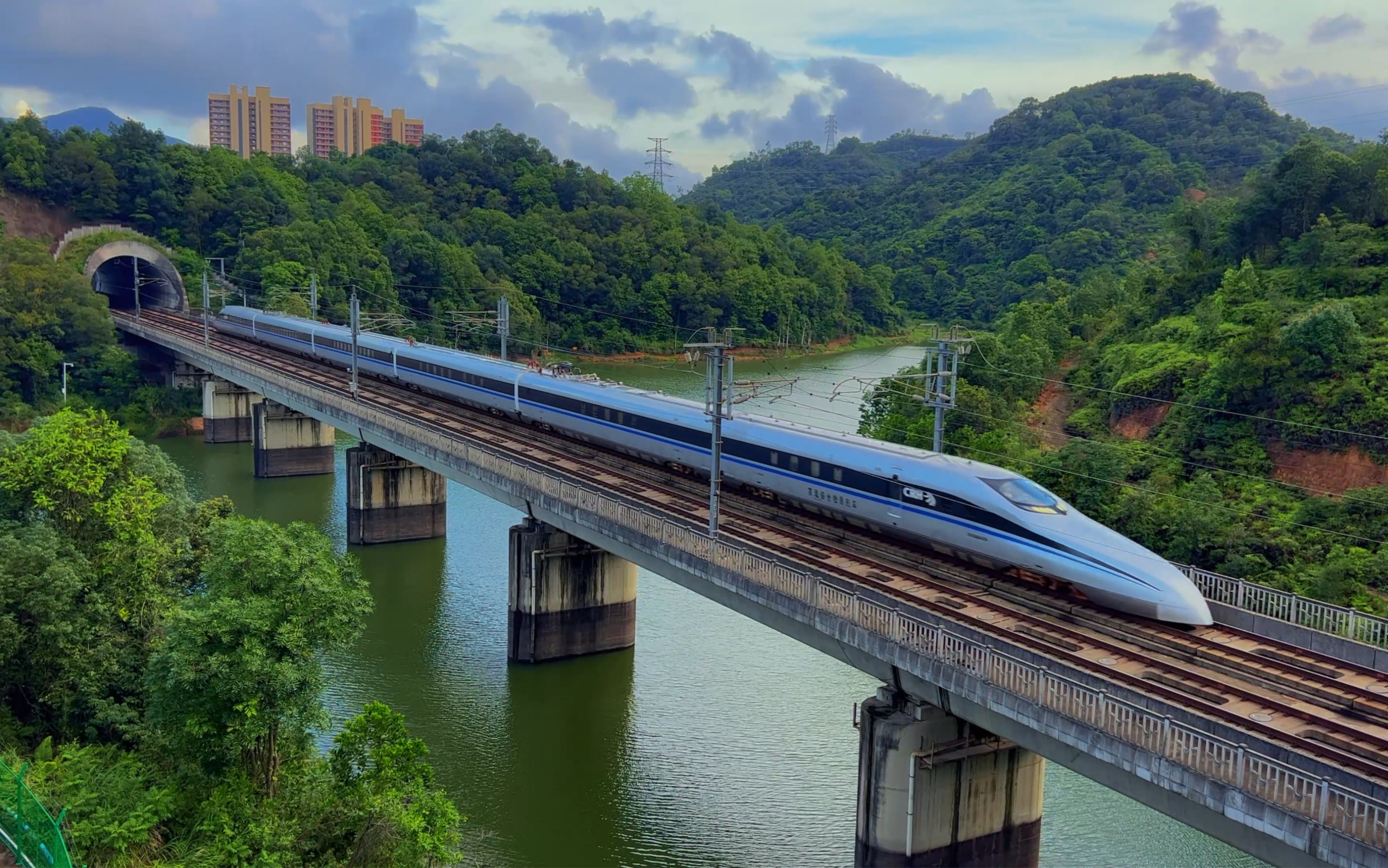 铁路摄影 #天桥摄影#广深港高速铁路#crh380am-0204综合检测列车