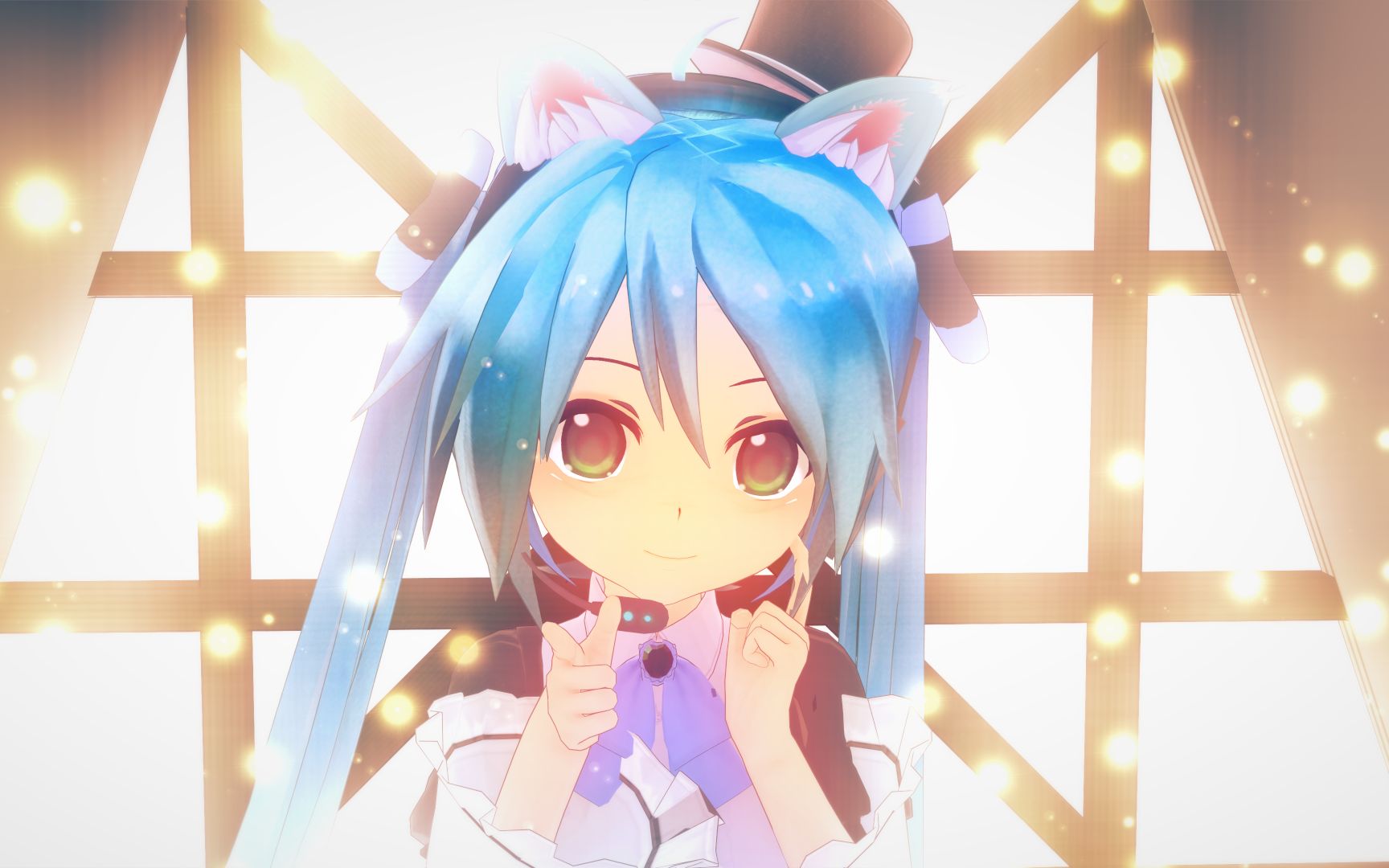 【kkmmd裙摆计划】蓝色小裙子九尾小初音的《纯情裙摆》_哔哩哔哩