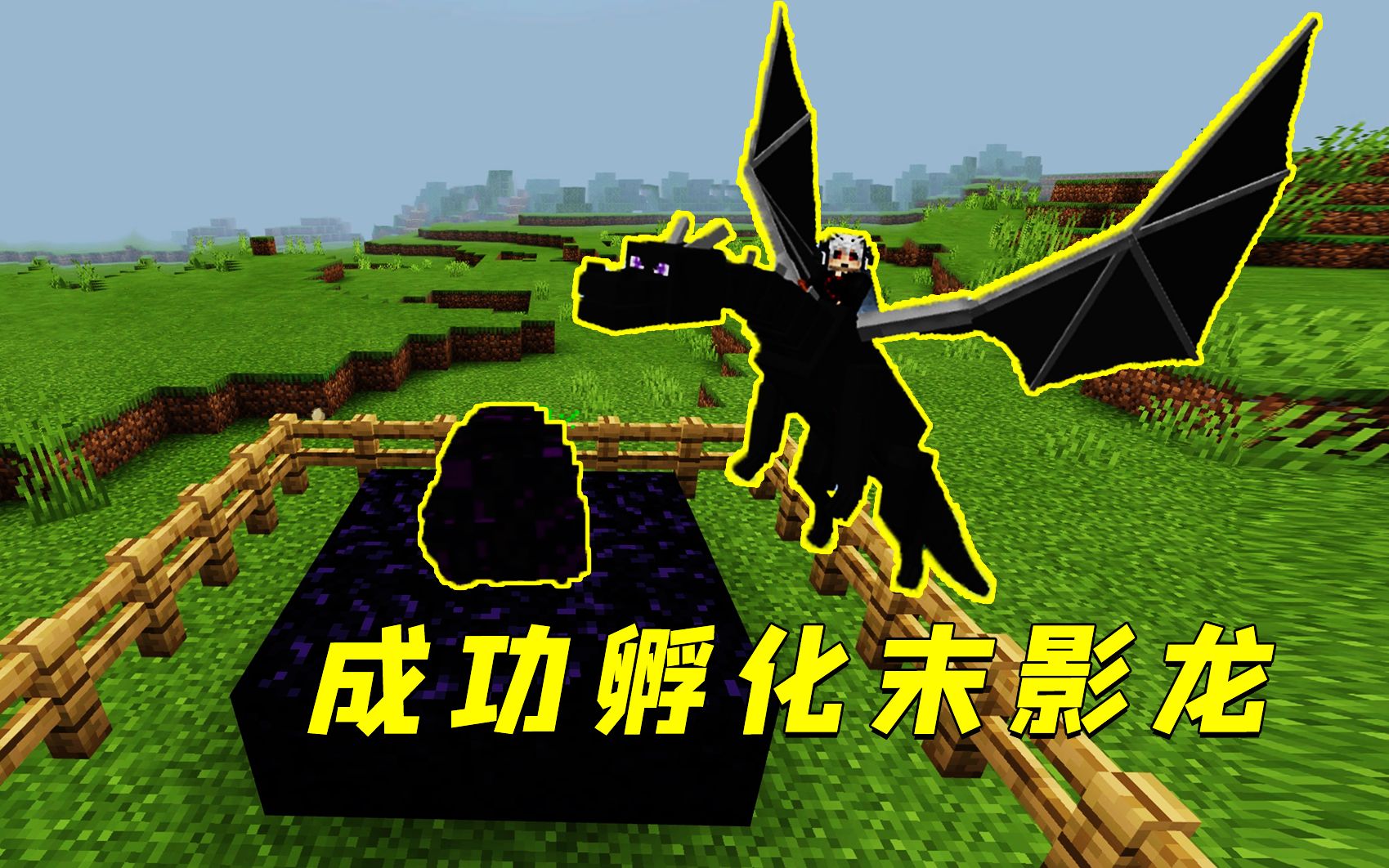 我的世界:成功孵化末影龙!穿上龙铠甲,这也太酷了!