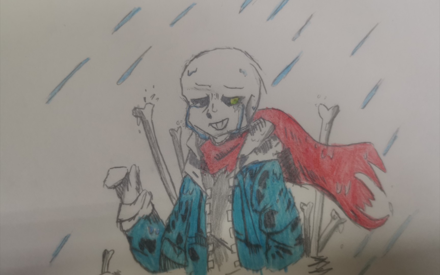 (画渣手绘)雨中泪sans