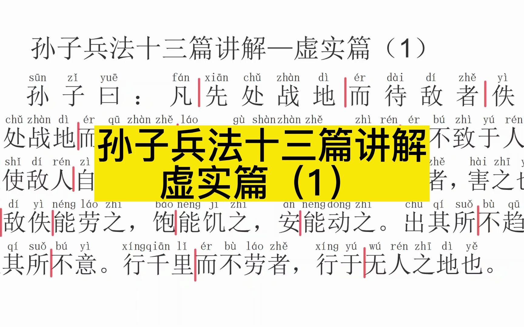 [图]孙子兵法全文讲解 虚实篇 （1）