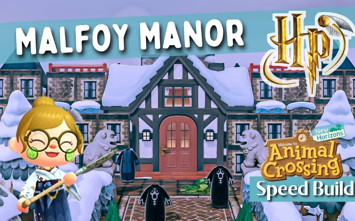 【动森】马尔福庄园(自宅)速建 | Huge Malfoy Manor (My House) SPEED BUILD⚡ Harry Potter Island哔哩哔哩bilibili集合啦!动物森友会