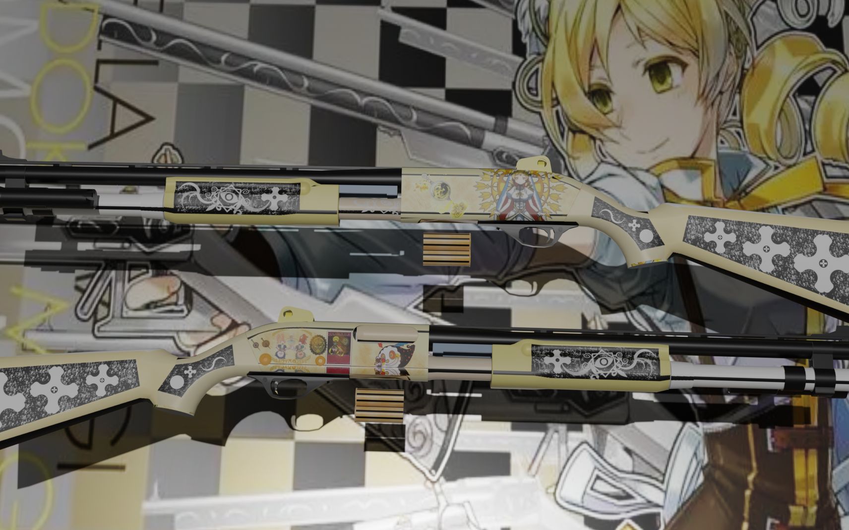 [left 4 dead 2]自制枪皮mod 巴麻美(替换原版铁喷,夜光)