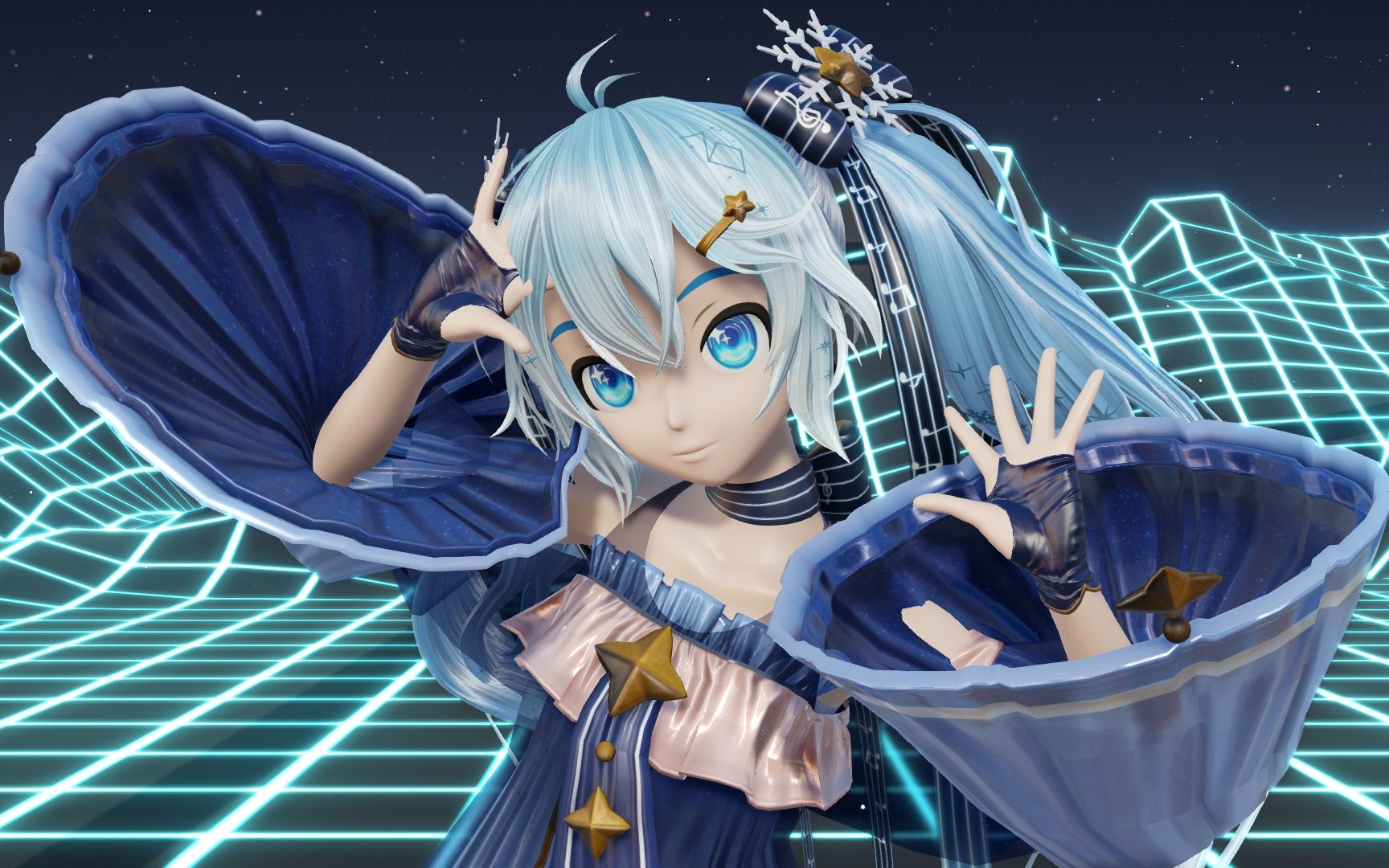 【竖屏丨超清丨1080p丨官模丨法线测试】hand in hand——snow miku与