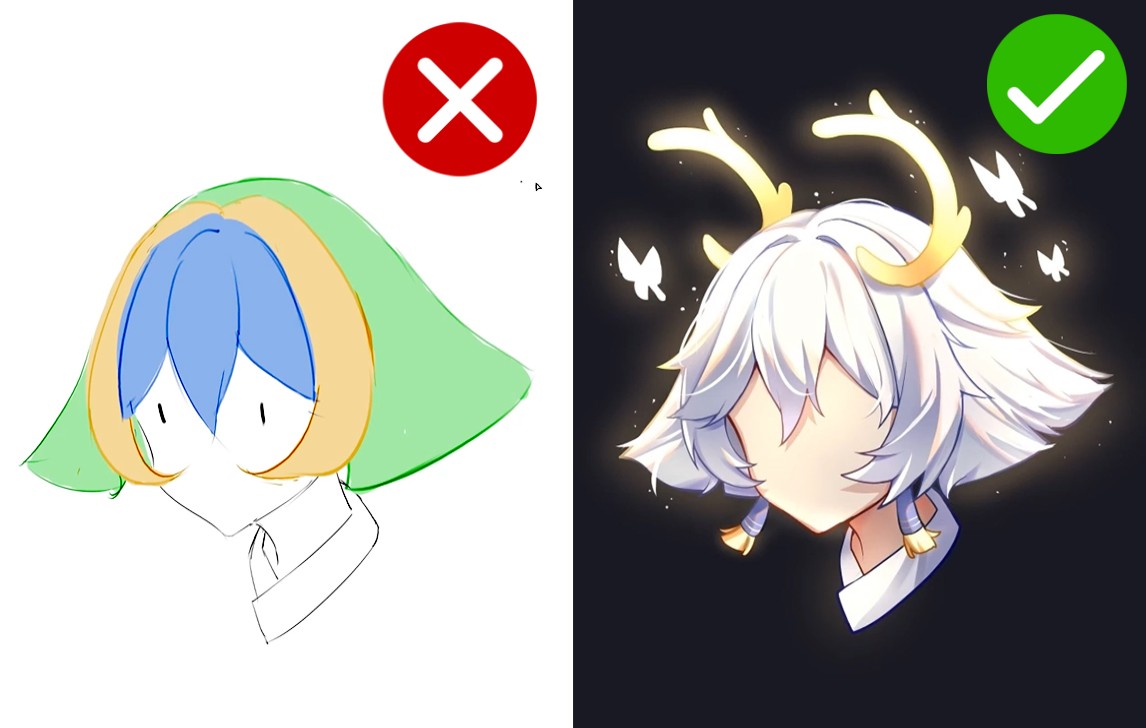 你画的白发为什么总是那么脏?新手易学的超简单出效果的白发上色