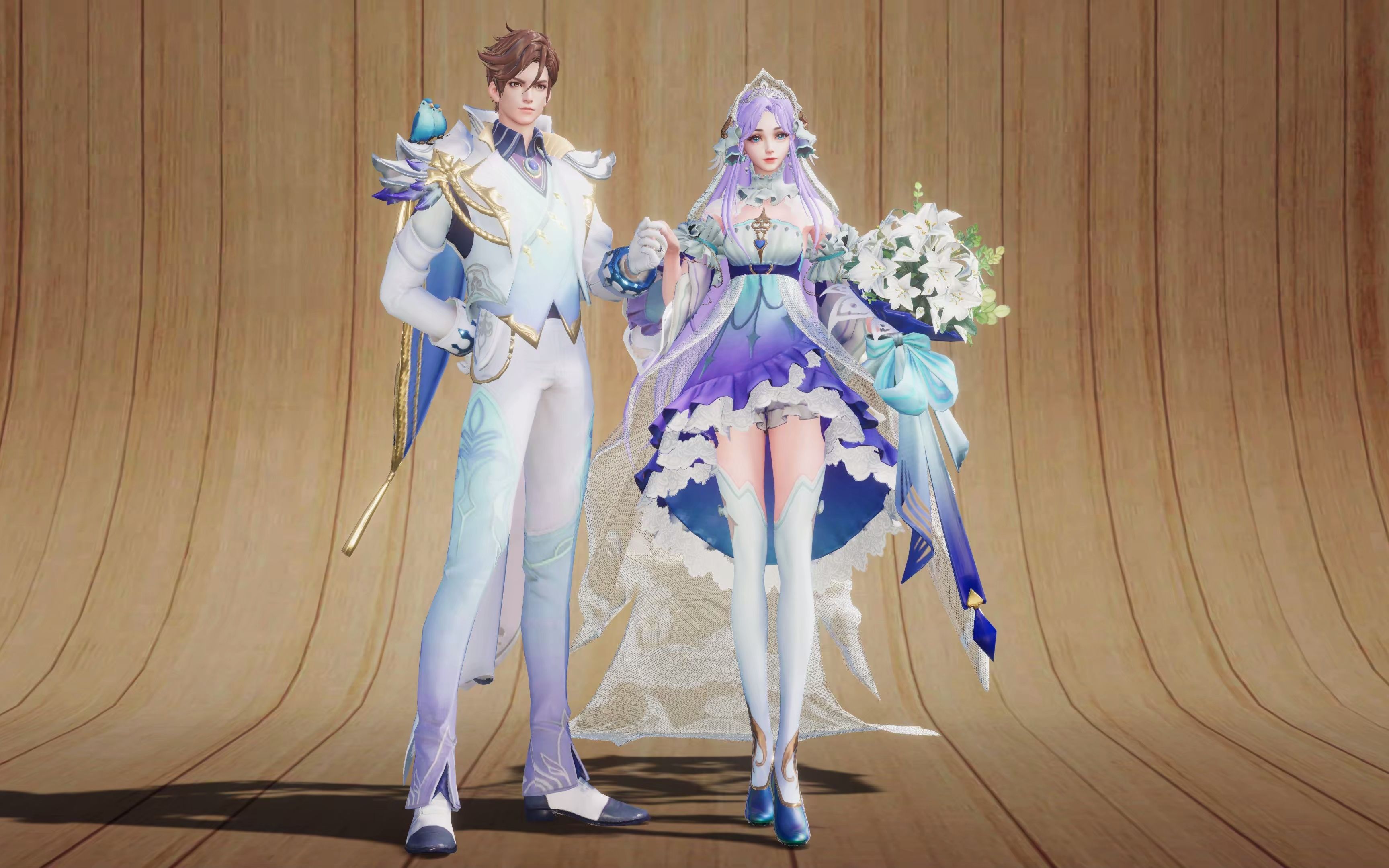 【孙策大乔520皮肤】建模细节展示【4k】