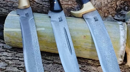 户撒手工纯铜护手猎刀