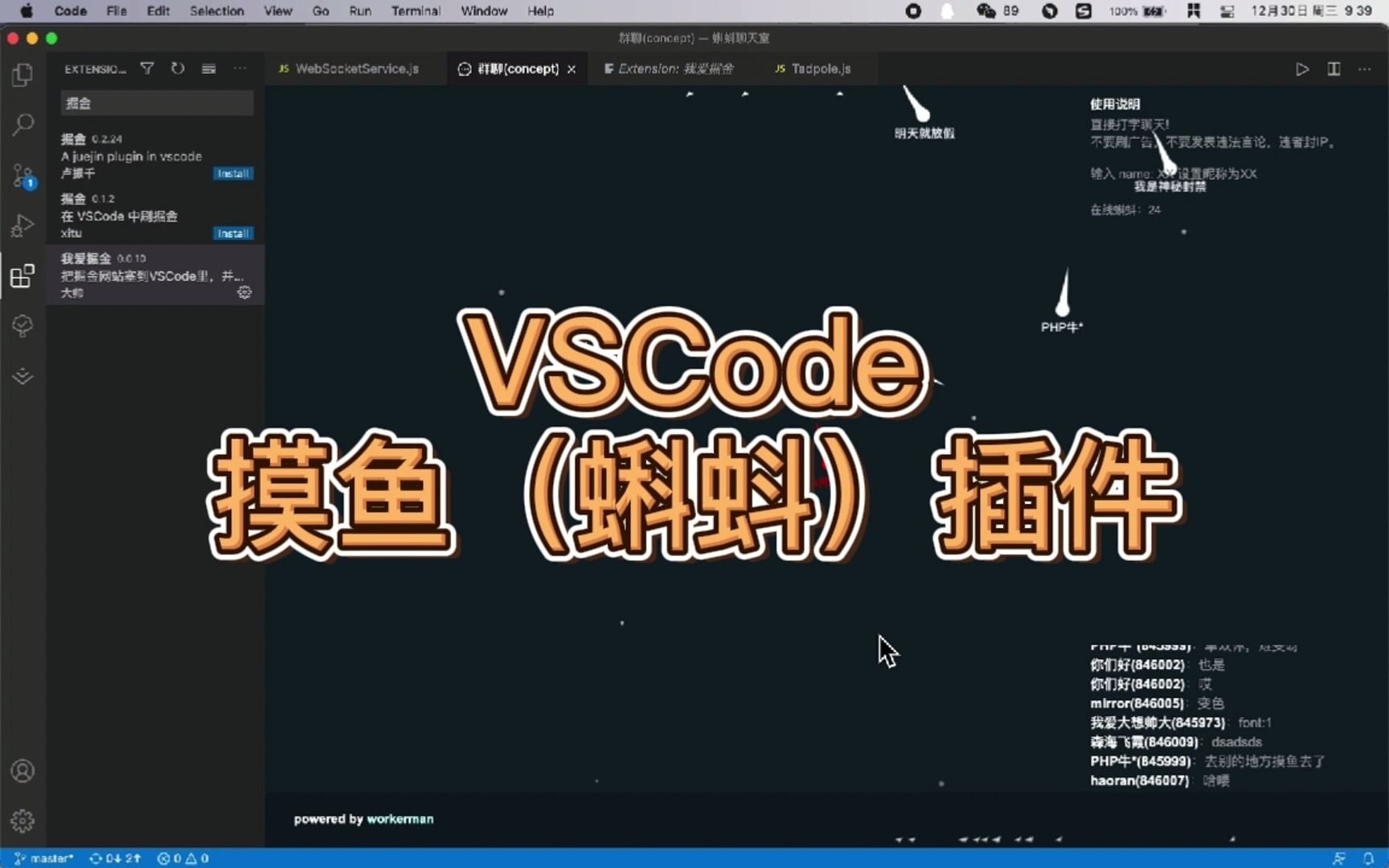 VSCode 摸鱼(蝌蚪)插件,技术宅们同屏聊天神插件哔哩哔哩bilibili