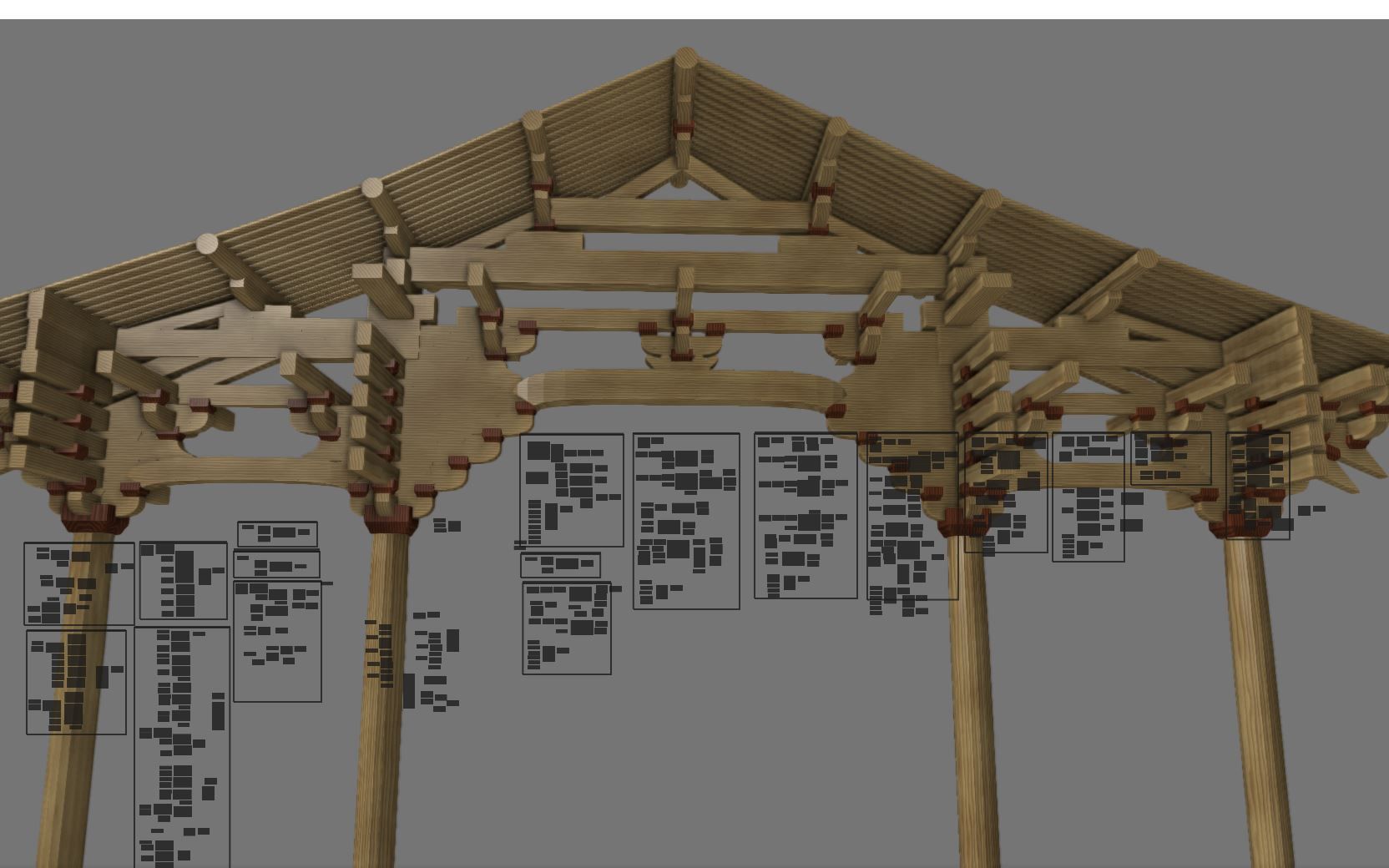 佛光寺东大殿的搭建过程建模(横断面部分)