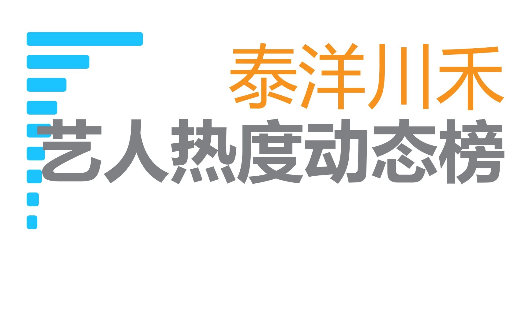 【泰洋川禾】旗下艺人热度动态榜,你支持谁?哔哩哔哩bilibili