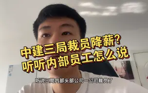 Download Video: 中建三局裁员降薪？听听内部员工怎么说？