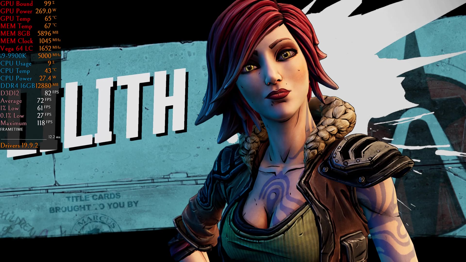 borderlands 3 - vega 64 lc 9900k - 1440p ultra preset - bench