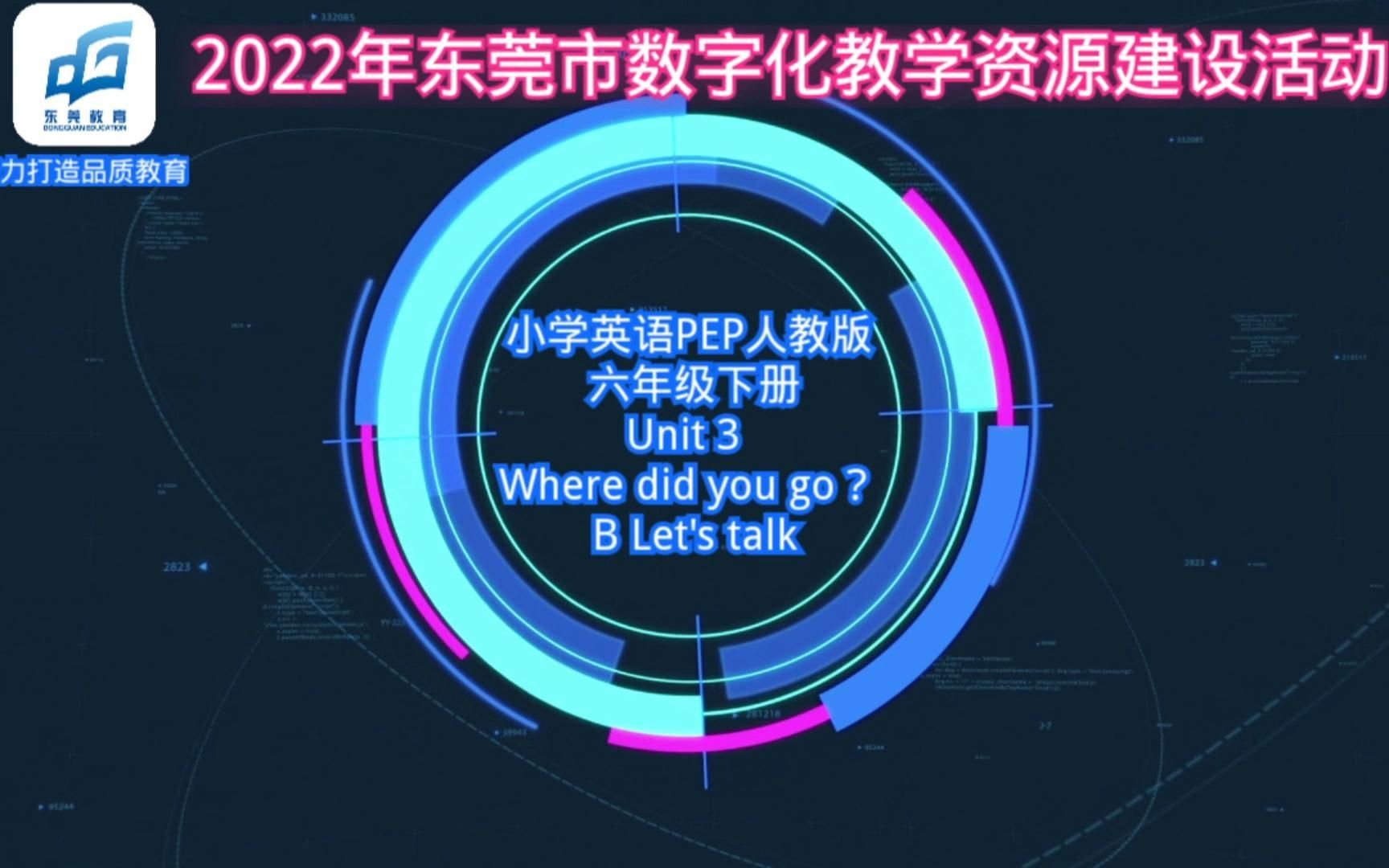 [图]2022年东莞市提升工程2.0教学创新精品课例（优课）小学英语PEP（人教版）六年级下册Unit3 Where did you go? B Let’s talk