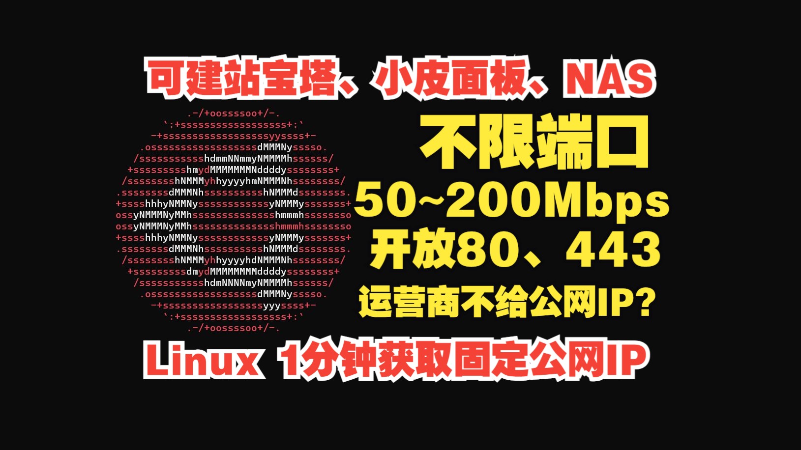 一分钟给你的Linux设备添加固定公网IP地址,不限端口大带宽,可建站80、443哔哩哔哩bilibili