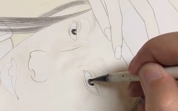 临摹最美工笔画眼睛绘制分享国画工笔花鸟人物写意美术画画手绘零基础