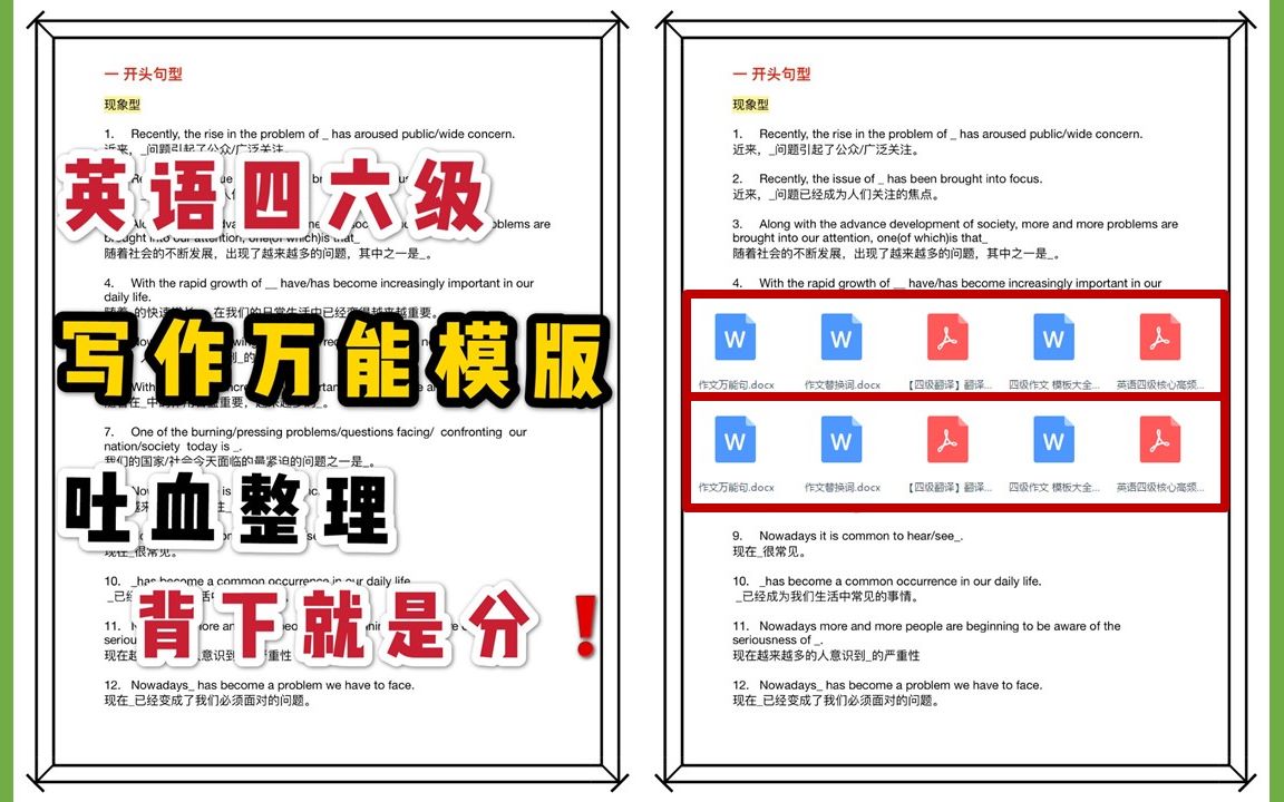 英语四六级【作文万能句式】附文档整理哔哩哔哩bilibili