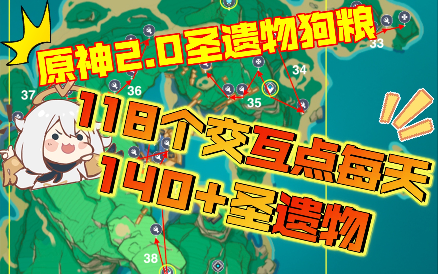 原神教你突破狗粮拾取上限119个交互点每天140圣遗物7w经验20稻妻版本