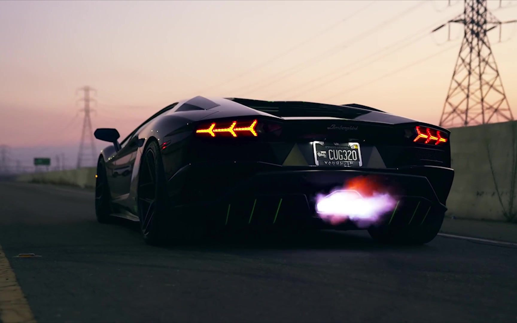 兰博基尼大牛lp7504sv喷火