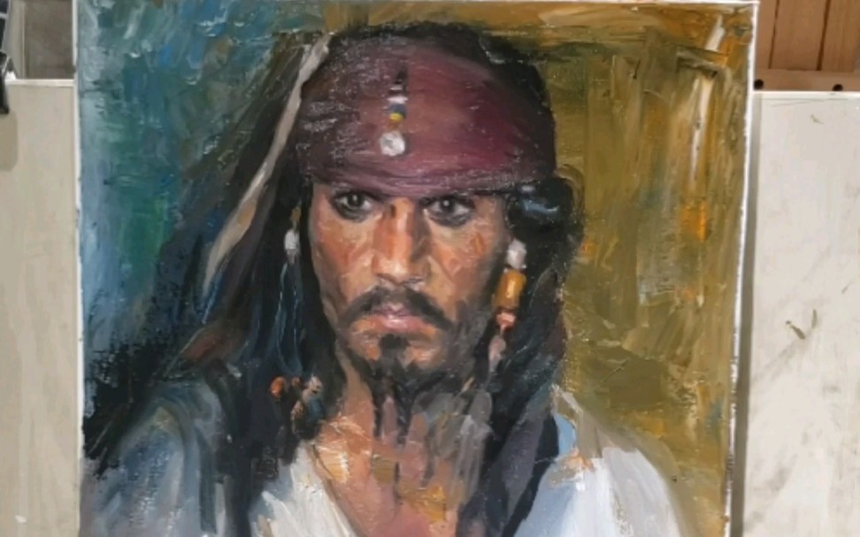 杰克船长油画手绘过程零基础绘画周末去哪里