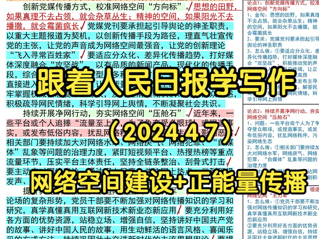 ✅让主流声音与时代同频共振,人民日报是这么写的𐟑𐟑|人民日报每日精读|申论80+积累|写作素材积累哔哩哔哩bilibili