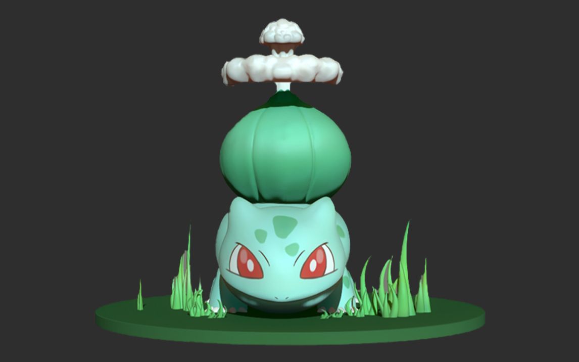 【zbrush雕刻】超可爱妙蛙种子模型雕刻教学 超级基础的雕刻教学