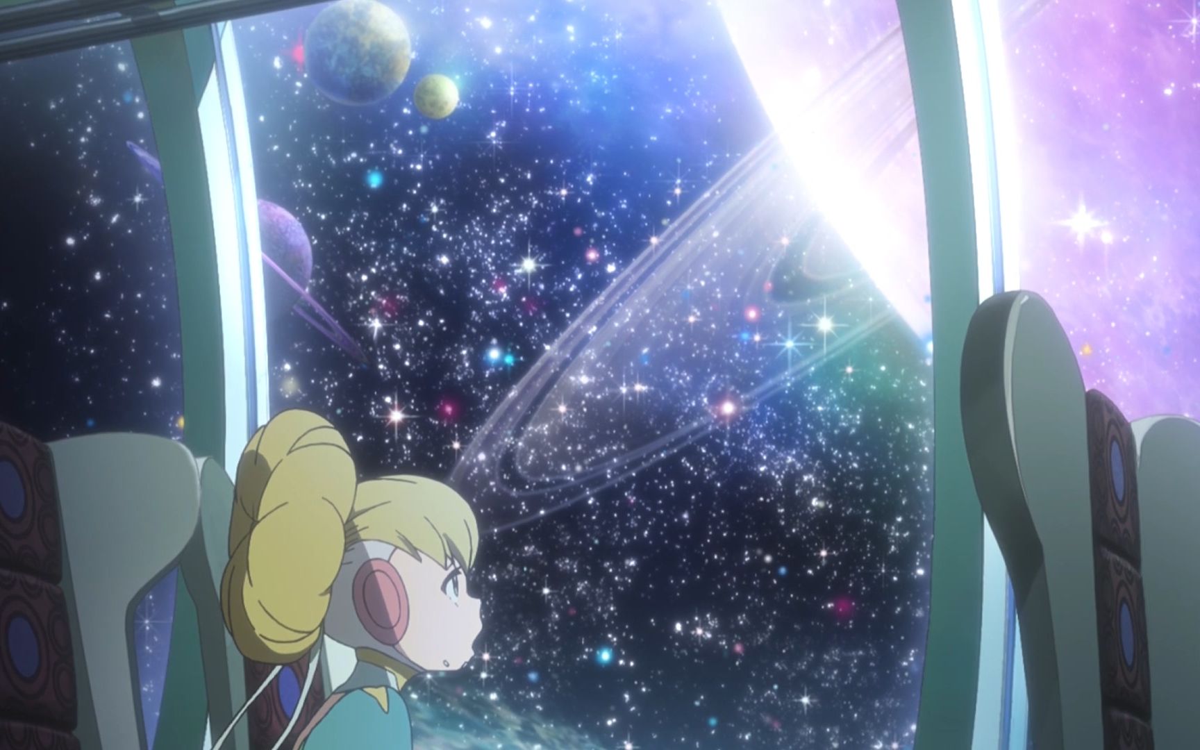 太空丹迪 乘坐星际列车 窗外的星空和行星