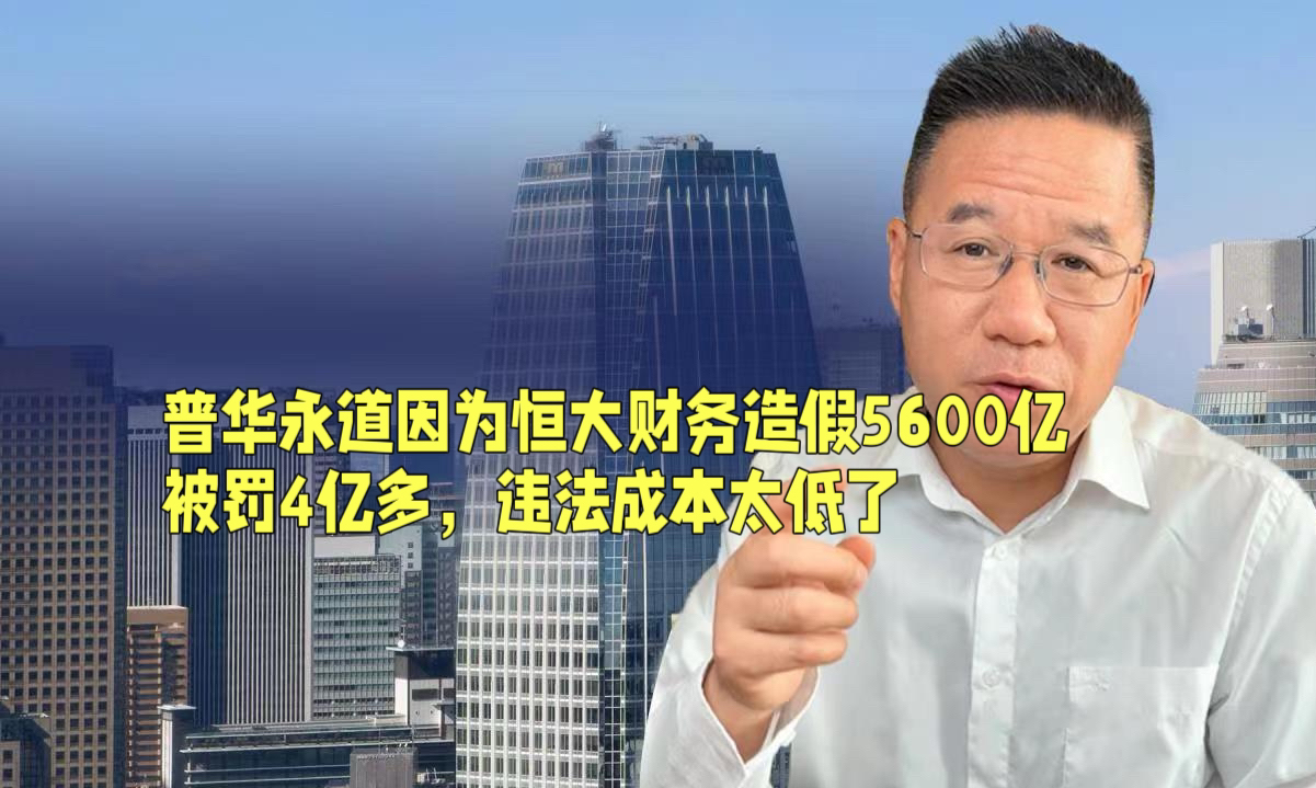 普华永道因为恒大财务造假5600亿被罚4亿多,违法成本太低了哔哩哔哩bilibili