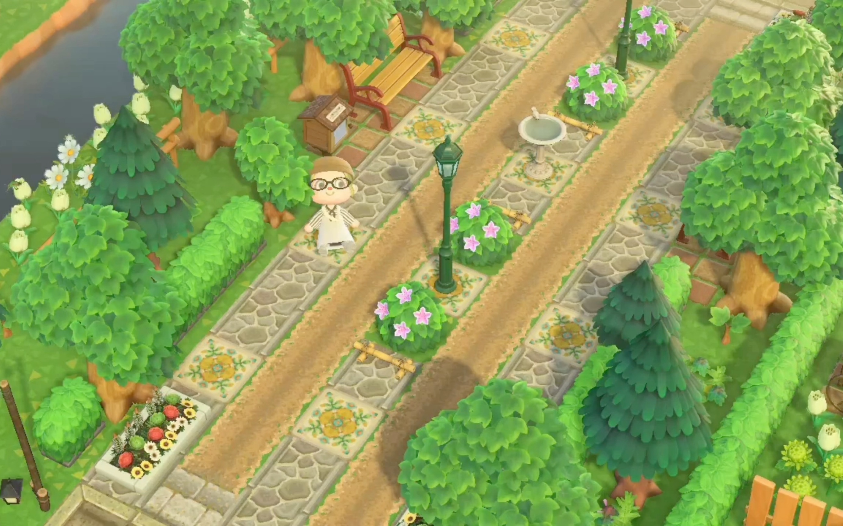 动森|一个让我爱上花地砖的乡村小镇,绝了!(梦境逛岛vlog)