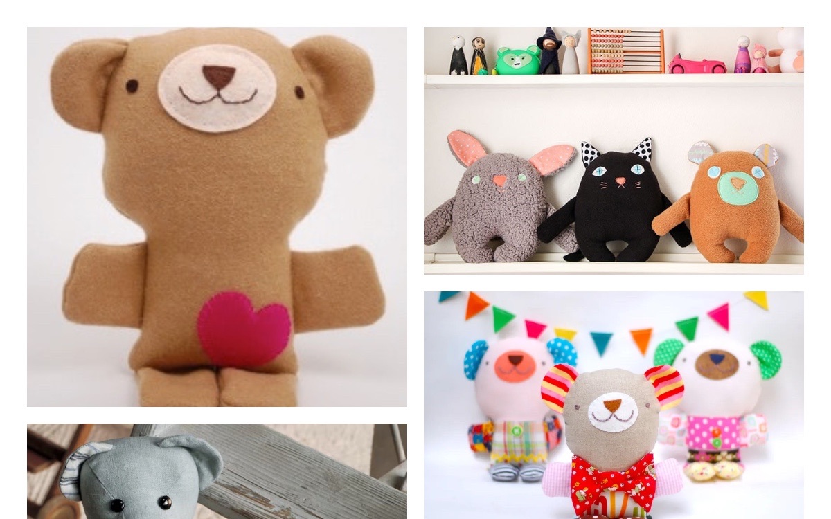 5款可爱的小熊布艺手工公仔图纸手工教程合集(附图纸)