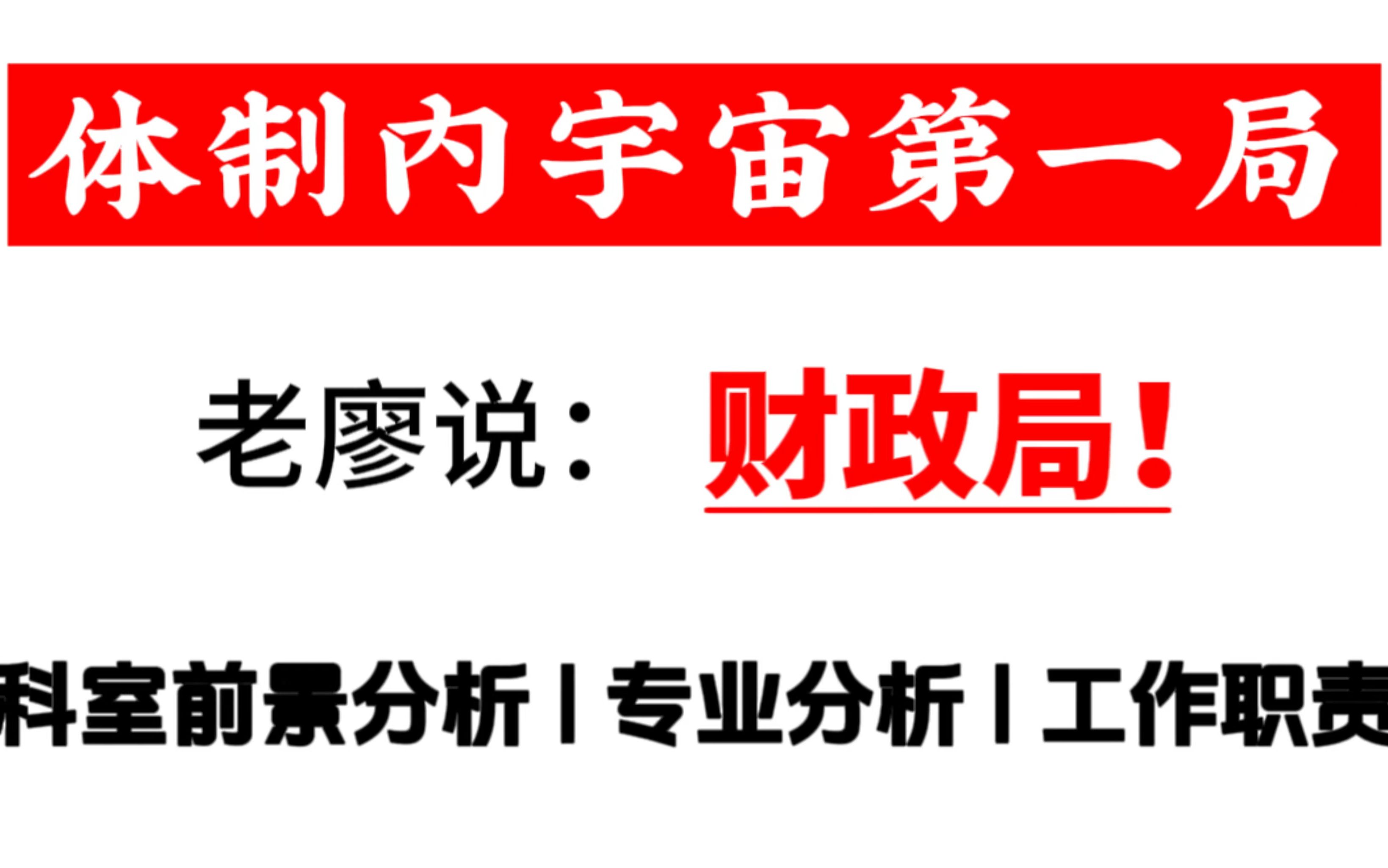 体制内宇宙第一局——财政局!科室前景分析 | 专业分析 | 工作职责哔哩哔哩bilibili