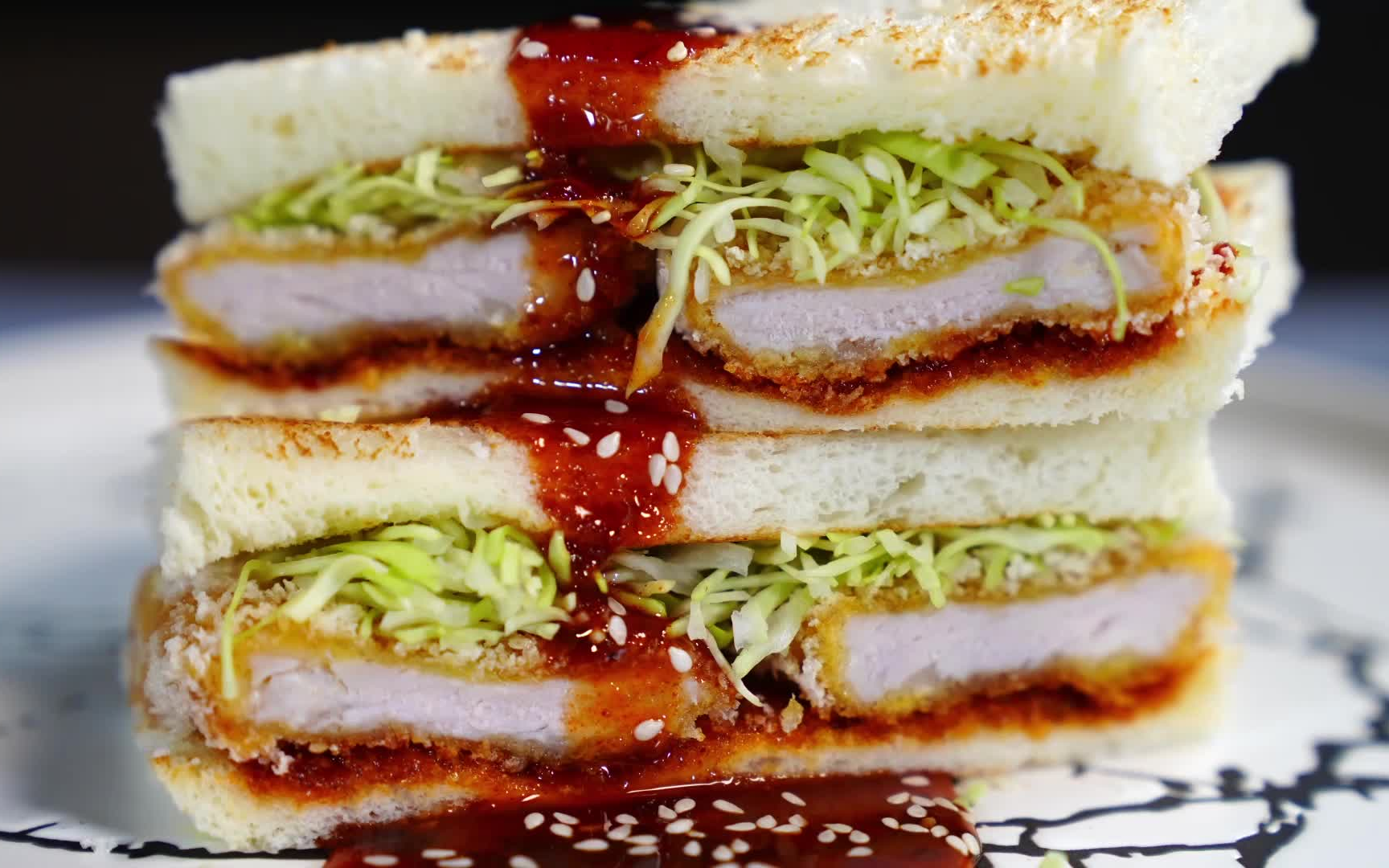 香辣猪排三明治