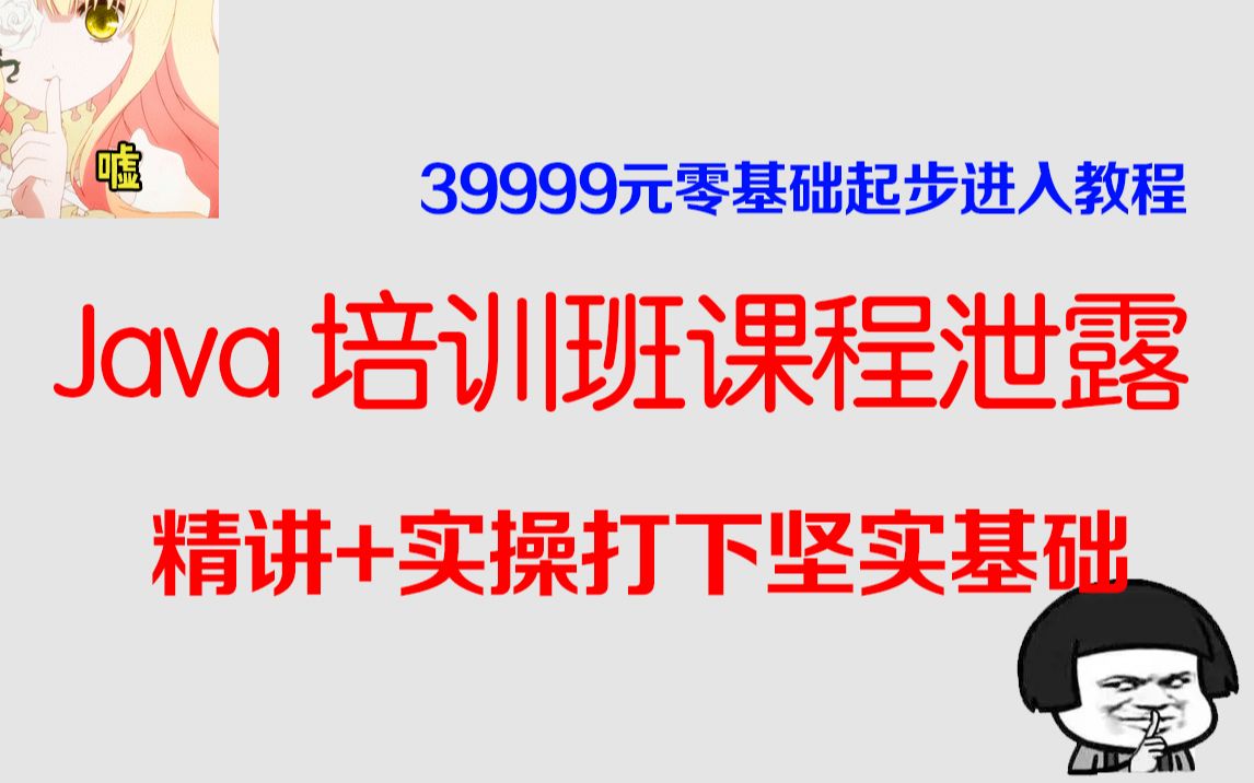 培训班课程泄露39999元Java零基础精讲+实操教程打下坚实基础手把手教学学不会退出IT界哔哩哔哩bilibili