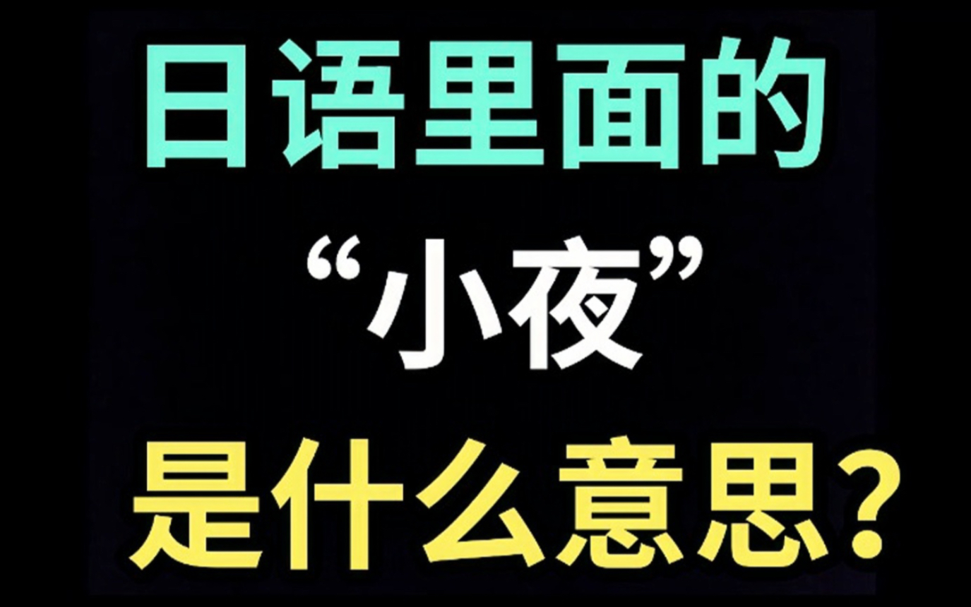 日语里的“小夜”是什么意思?【每天一个生草日语】哔哩哔哩bilibili