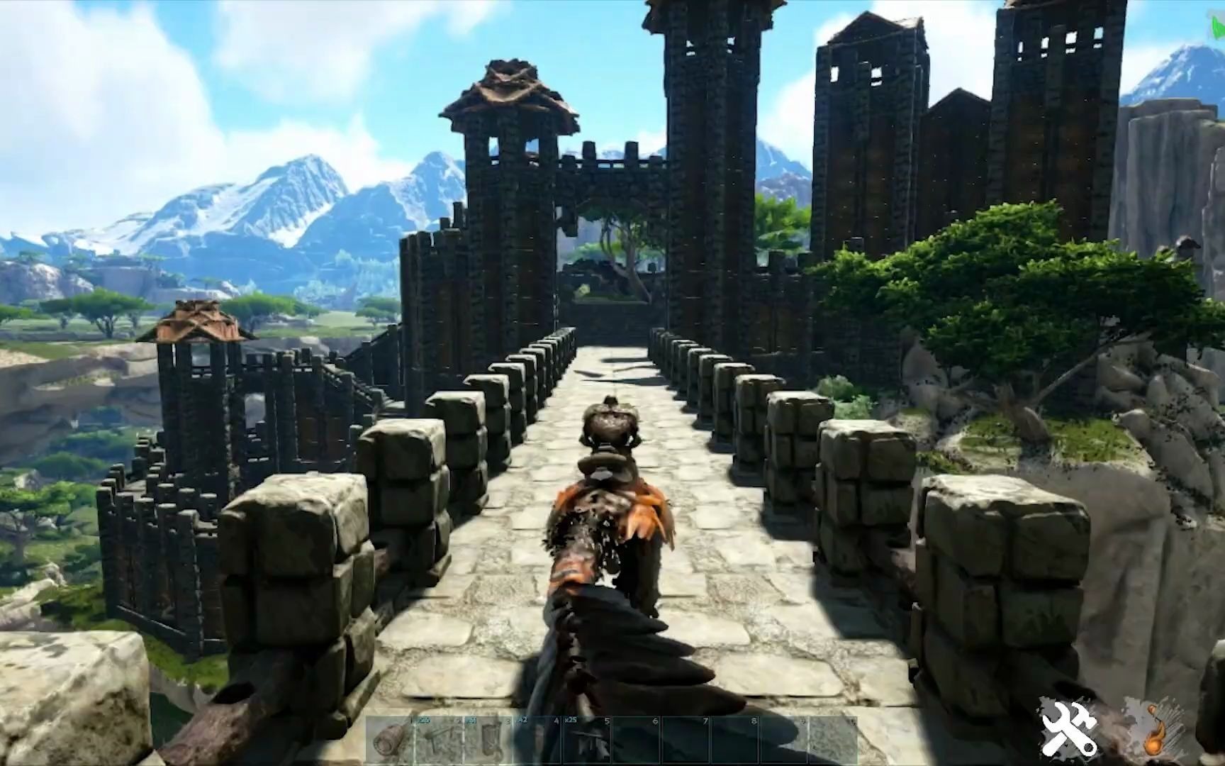 方舟生存进化建筑大赏瓦尔盖罗悬崖古堡当地形被合理运用后