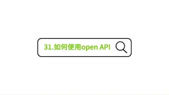 31.如何使用open API