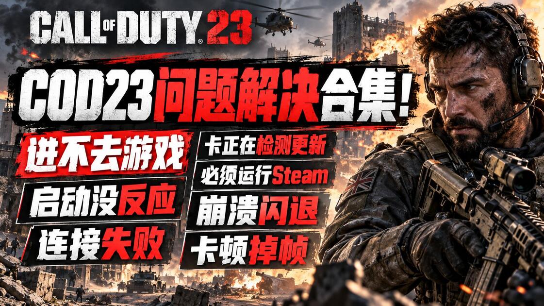 COD23问题解决合集！解决:进不去游戏 启动没反应/连接失败/卡正在检测更新/必须运行steam/崩溃闪退/卡顿掉帧_哔哩哔哩_bilibili